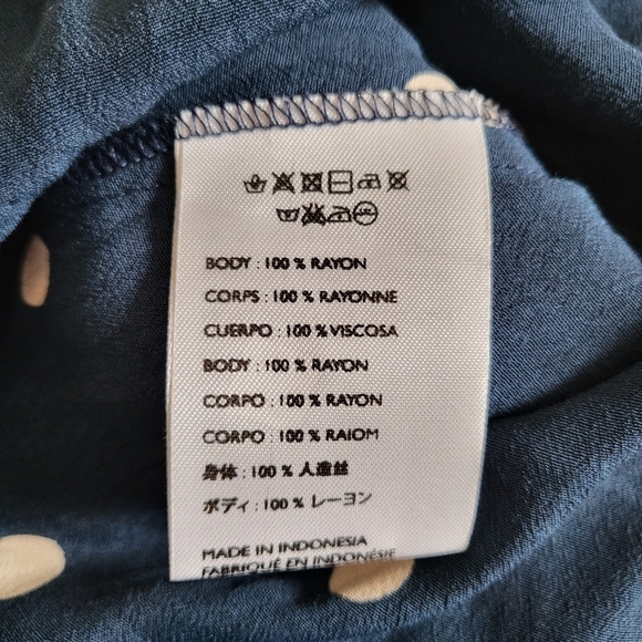 Faithfull The Brand Abbey Wrap Ronja Polka Dot Vintage Blue Dress NWT Sz 6 US/M - Picture 12 of 13